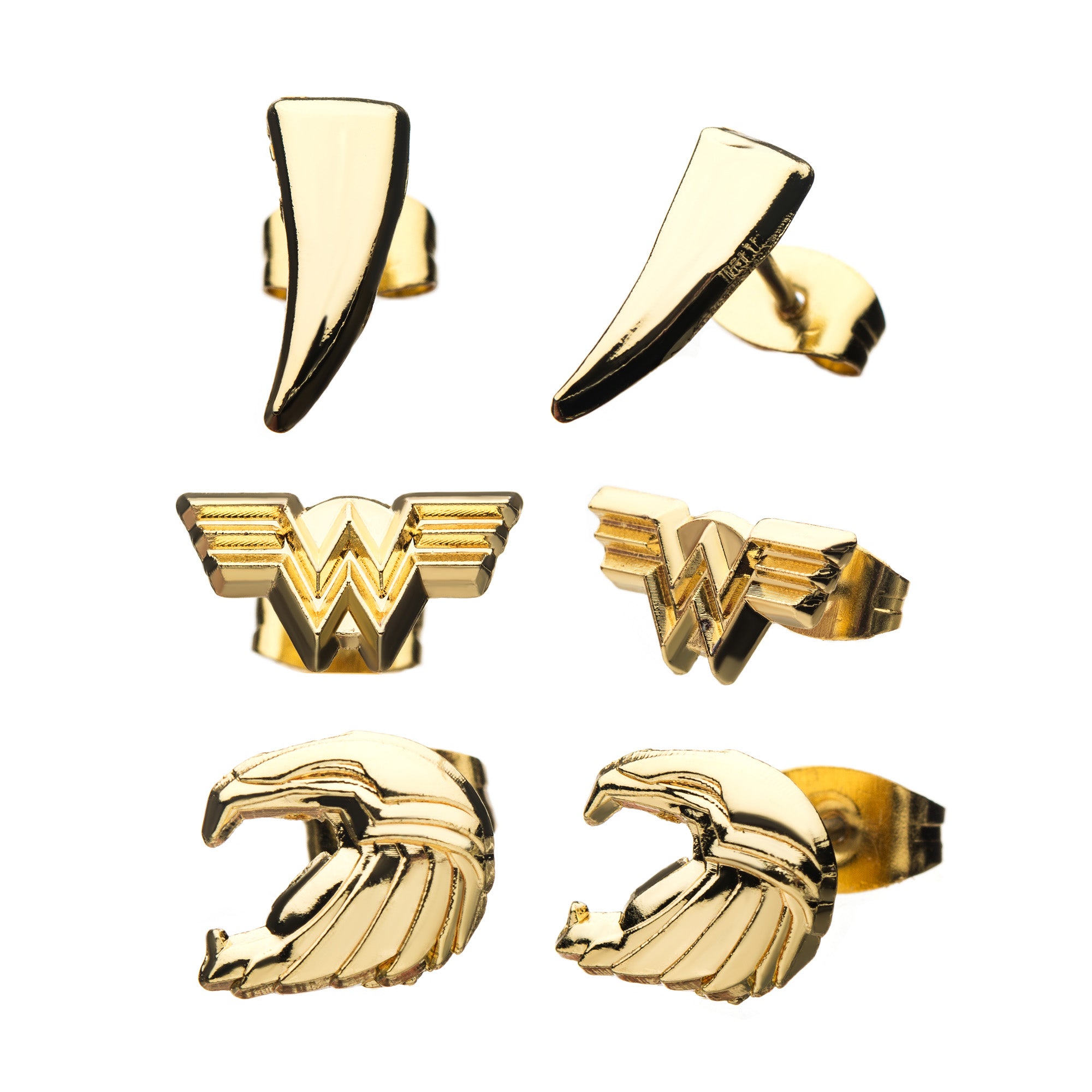 DC Comics Wonder Woman Stud Earrings Set (3pcs)