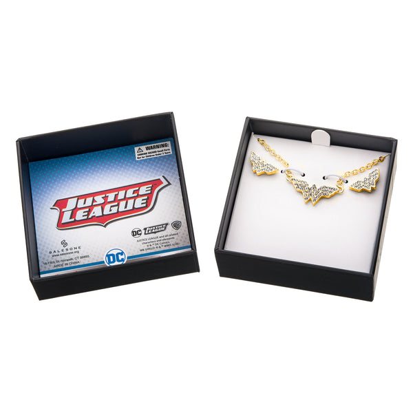 DC Comics Wonder Woman Stud Earrings & Pendant Necklace Gem Set