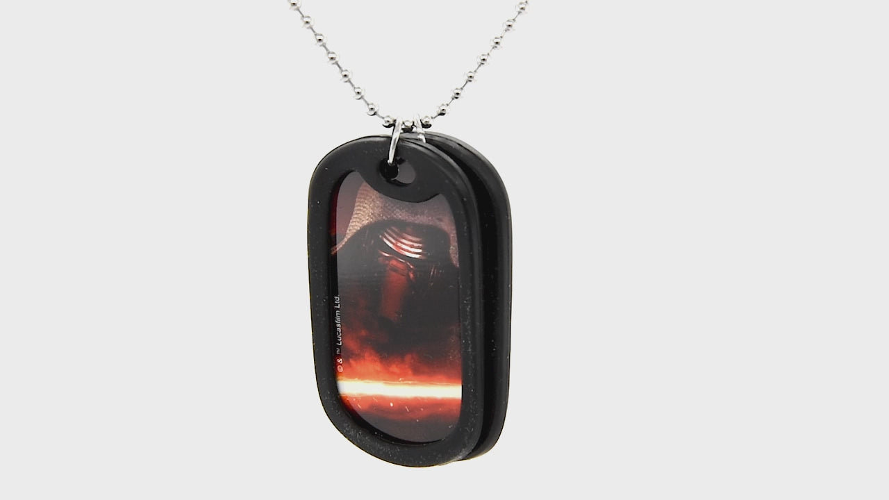 Star Wars Episode 7 First Order Kylo Ren Rubber Silencer Double Dog Tag Pendant Necklace