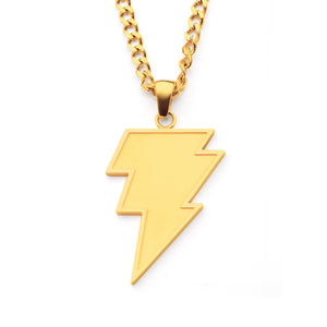 DC Comics Black Adam Gold Plated Lightning necklace