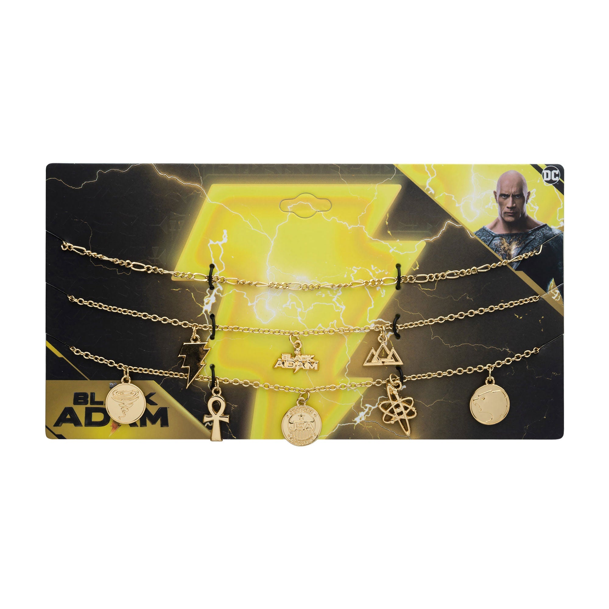 DC Comics Black Adam Gold Plated Tiered Necklace