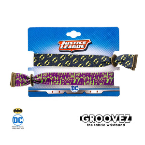 DC Comics Batman and Joker "HaHaHa" Logo Grooves (tm) Fabric Bracelet Set
