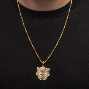 Marvel Black Panther Logo Necklace With Cz Gem