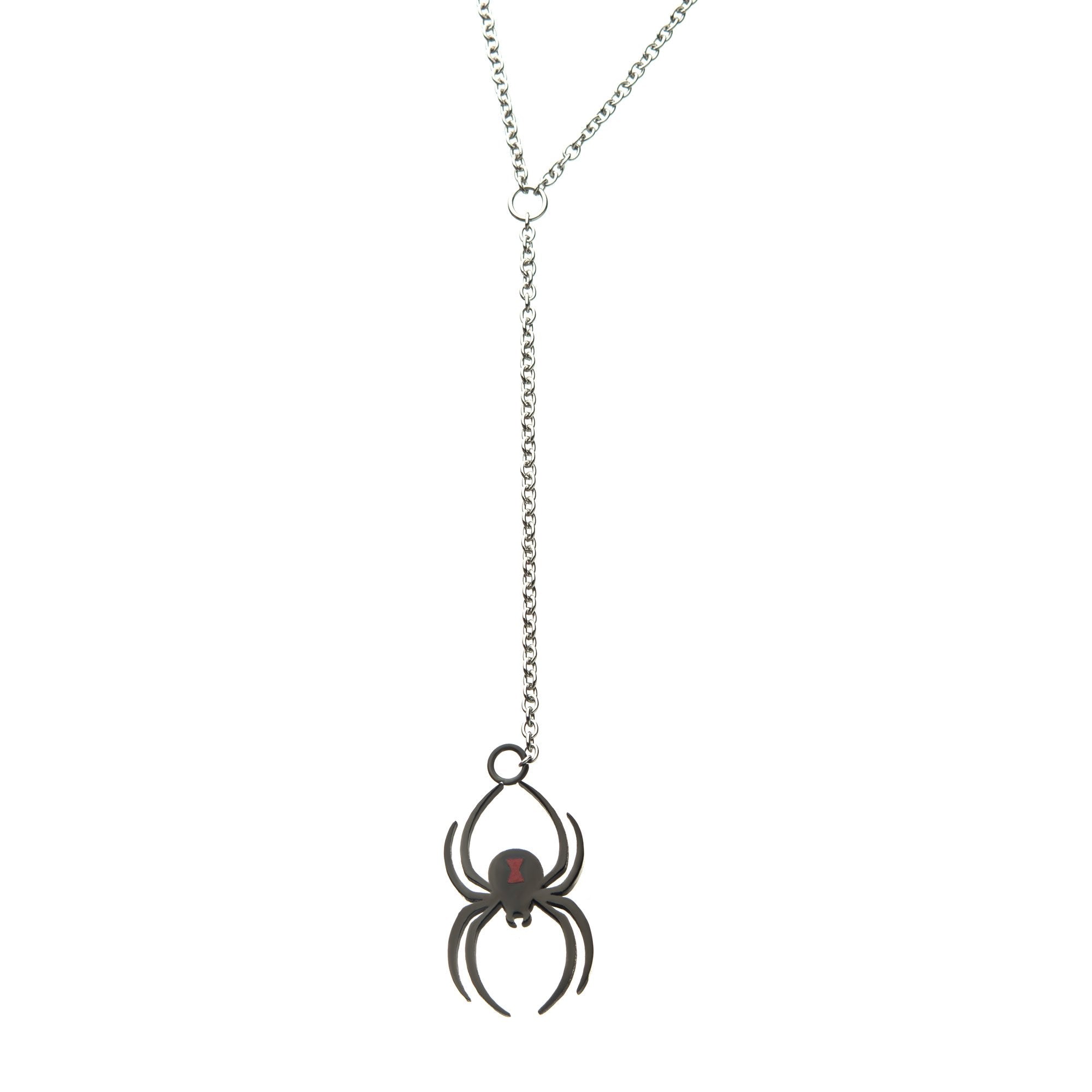 Marvel Black Widow Spider Lariat Pendant Necklace