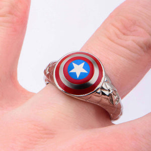 Marvel 3D Captain America Shield Logo Ring