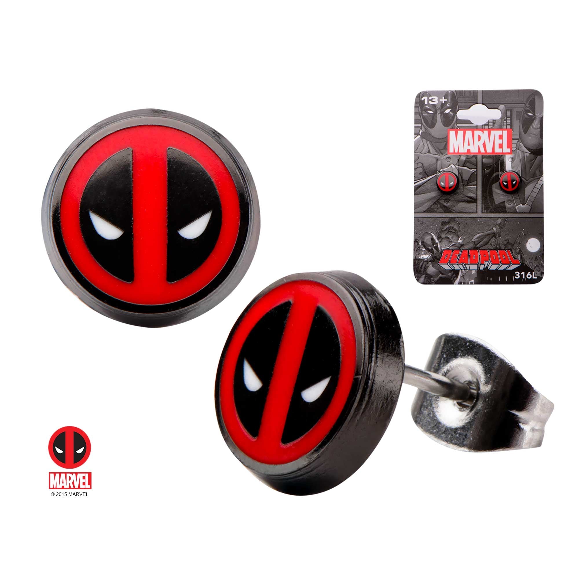 Marvel Deadpool Logo Round Ear Studs [NOT AVAILABLE]