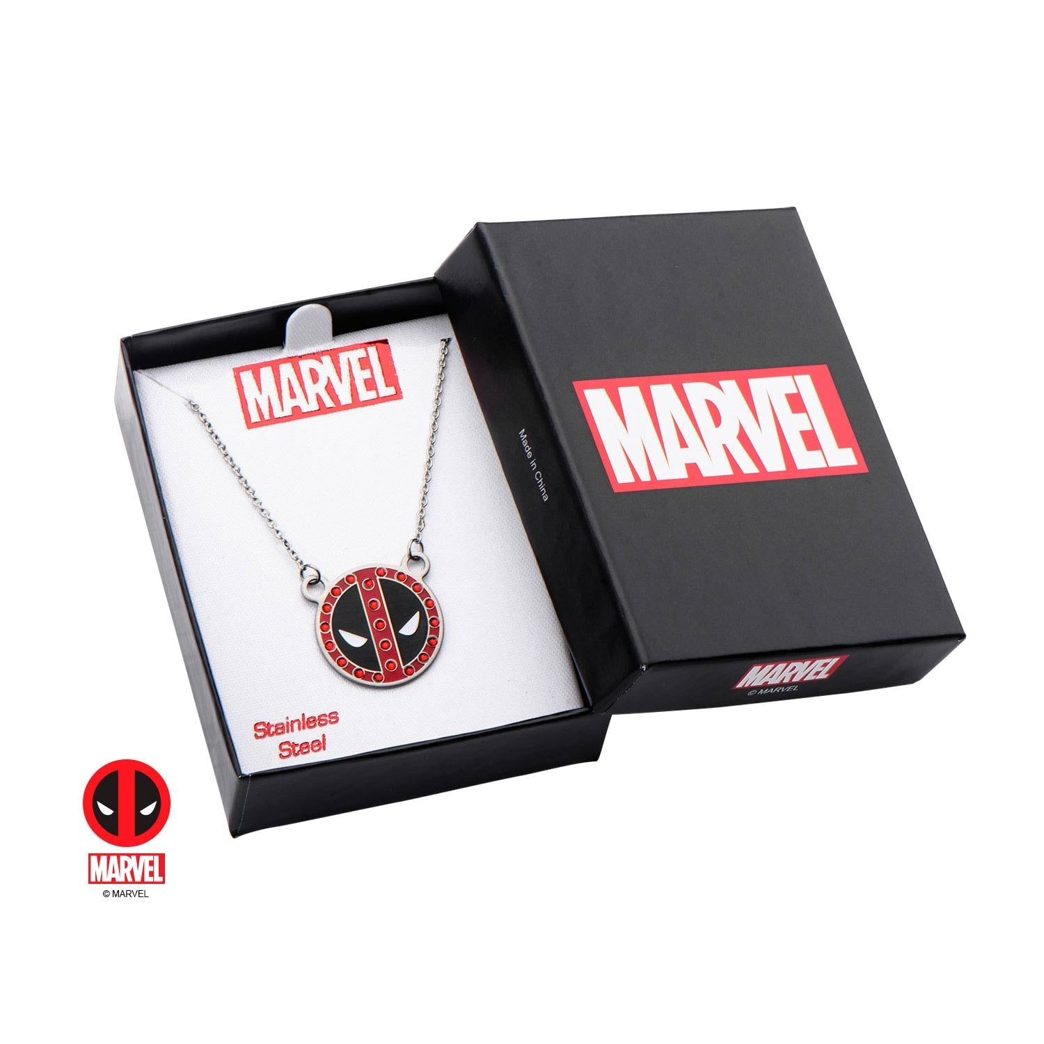 Marvel Deadpool with Gem Pendant Necklace