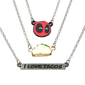 Marvel Deadpool 3-Tier Tacos Pendant Necklace