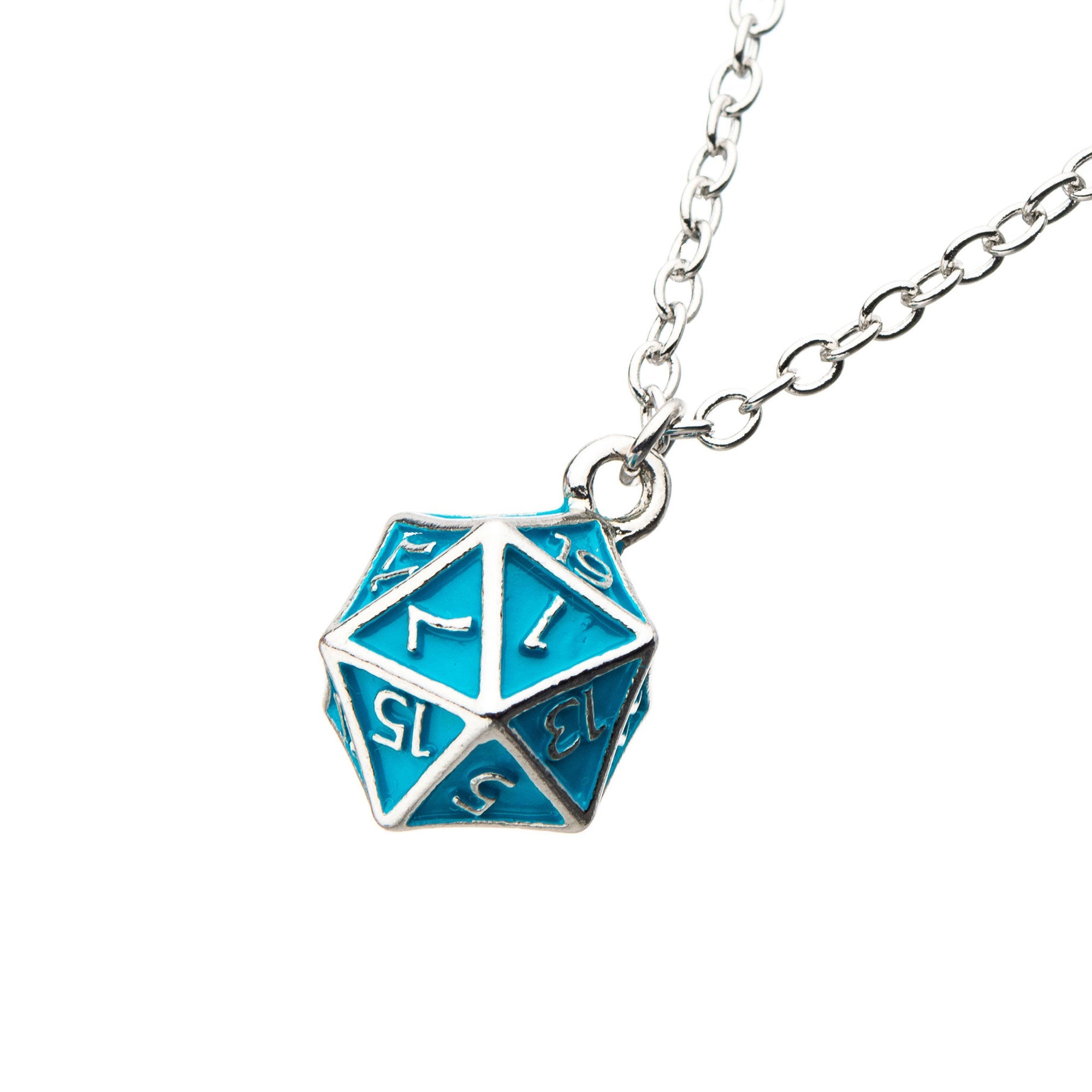 Stainless Steel Geometric Dice Necklace D20 Necklace Polyhedral Dice Charm Necklace Dice Jewelry Dungeons and Dragons Necklace, Women's, Size: One