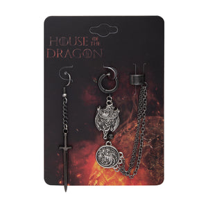 Game Of Thrones: House Of The Dragon Targaryen Dragon Mismatched Earrings Set