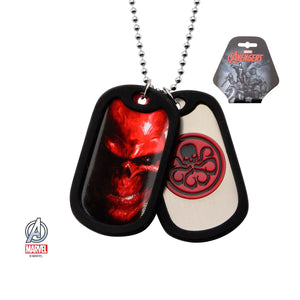 Marvel Hydra Graphic Logo Front with Rubber Silencer Double Dog Tag Pendant Necklace [NOT AVAILABLE]