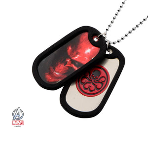 Marvel Hydra Graphic Logo Front with Rubber Silencer Double Dog Tag Pendant Necklace [NOT AVAILABLE]