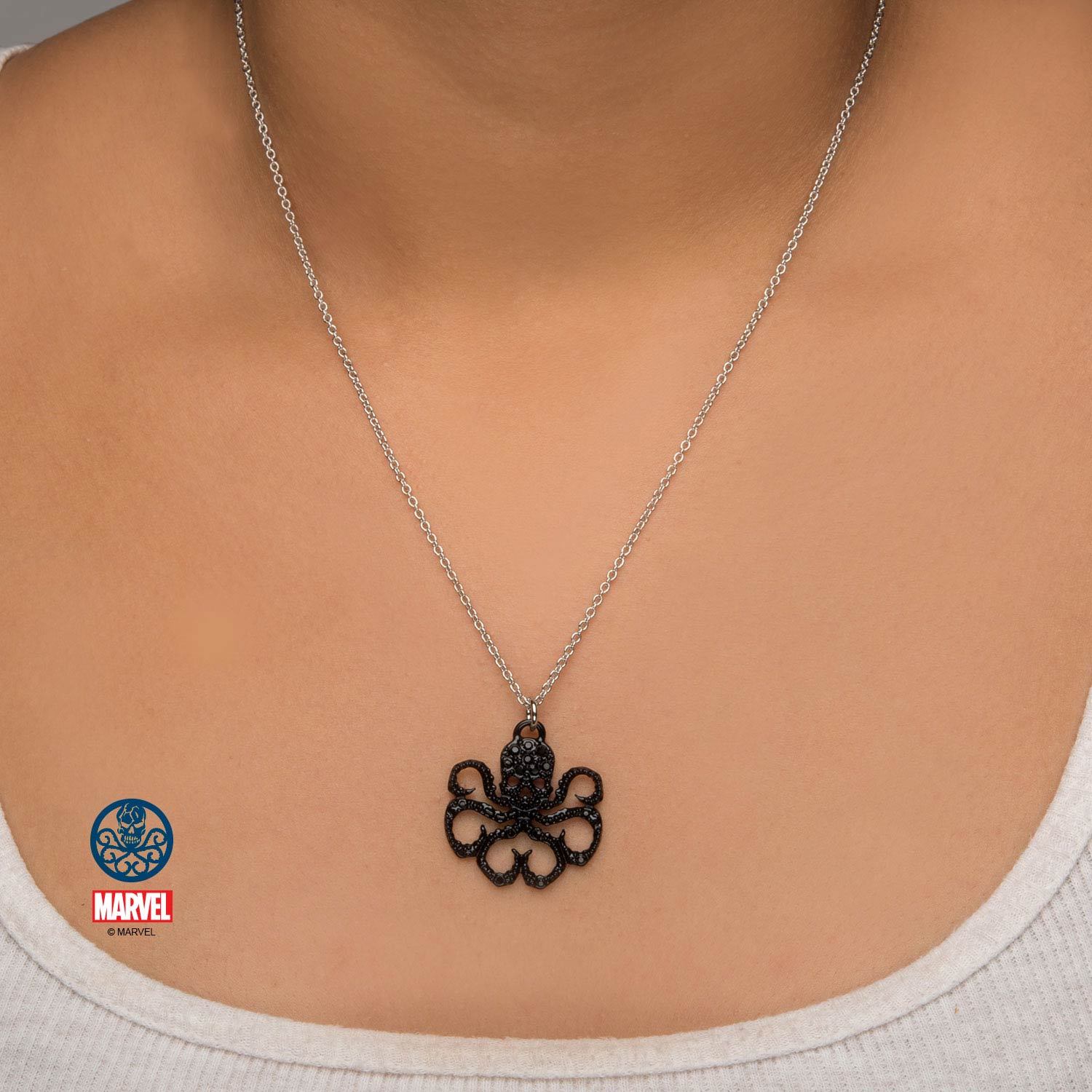 Marvel Cut Out Hydra with Black Gem Pendant Necklace [NOT AVAILABLE]