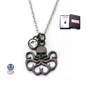 Marvel Cut Out Hydra with Clear CZ Pendant Necklace