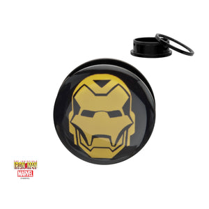 Marvel Yellow Ironman Logo Acrylic Screw Fit Plug [NOT AVAILABLE]