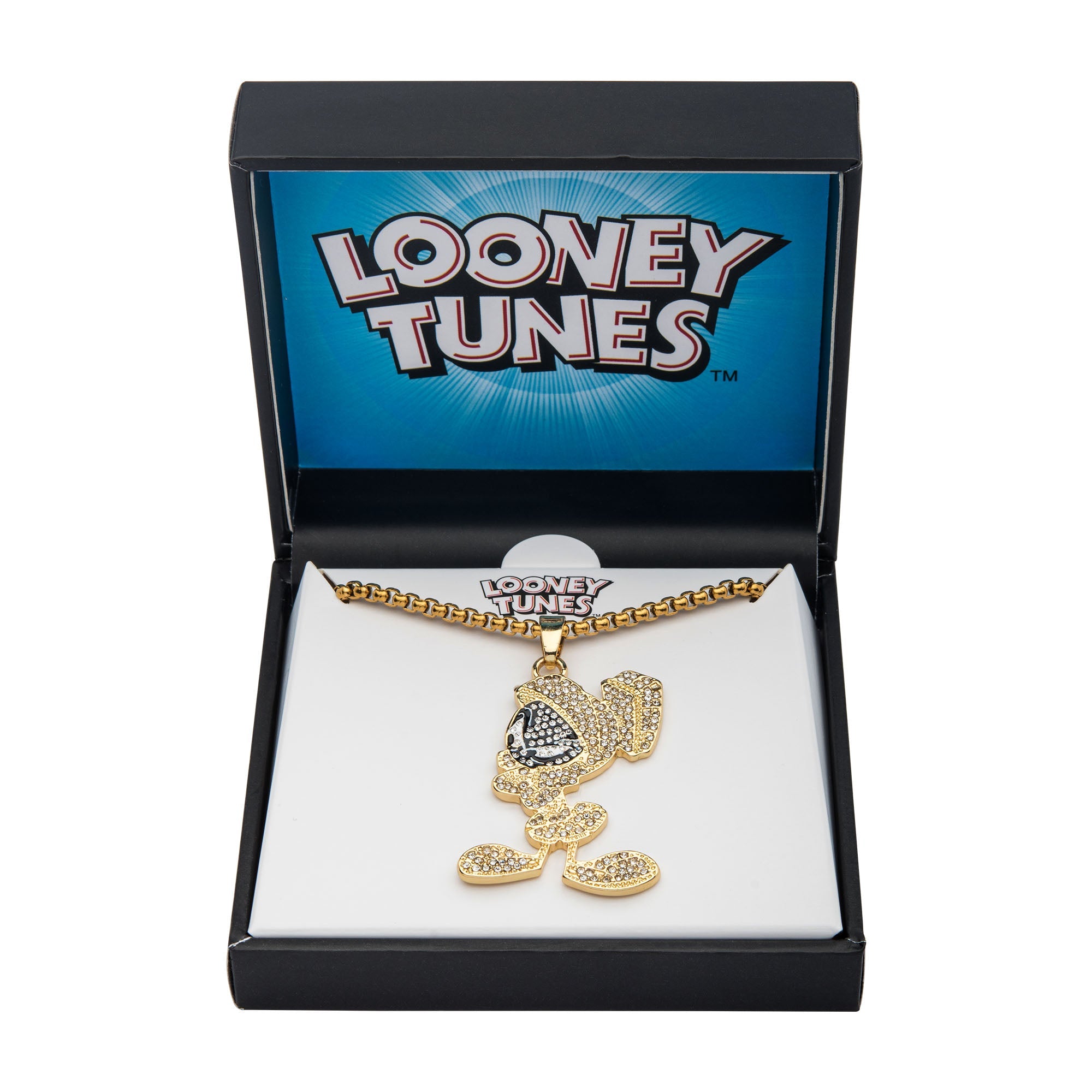 Looney Tunes Marvin The Martian Gold Plated Gemmed Pendant Necklace