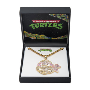 Nickelodeon Base Metal Gold Plated Teenage Mutant Ninja Turtles Donatello Bling Pendant Necklace