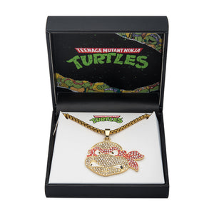 Nickelodeon Base Metal Gold Plated Teenage Mutant Ninja Turtles Raphael Bling Pendant Necklace