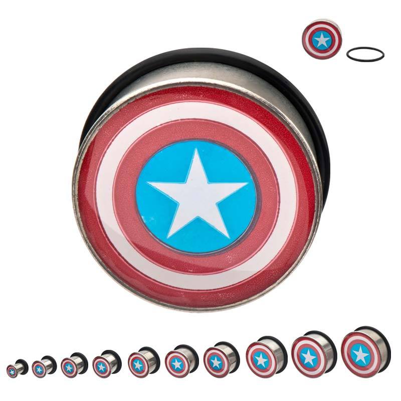 Marvel Captain America Logo Single Flare Plug
