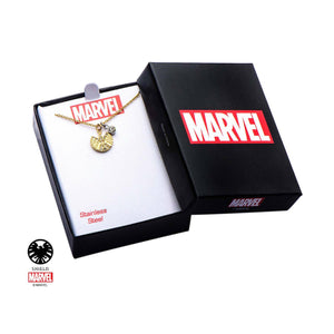 Marvel S.H.I.E.L.D. Logo with Clear CZ Pendant Necklace