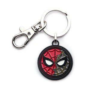 Marvel Spider-Man Split Mask Steel Keychain
