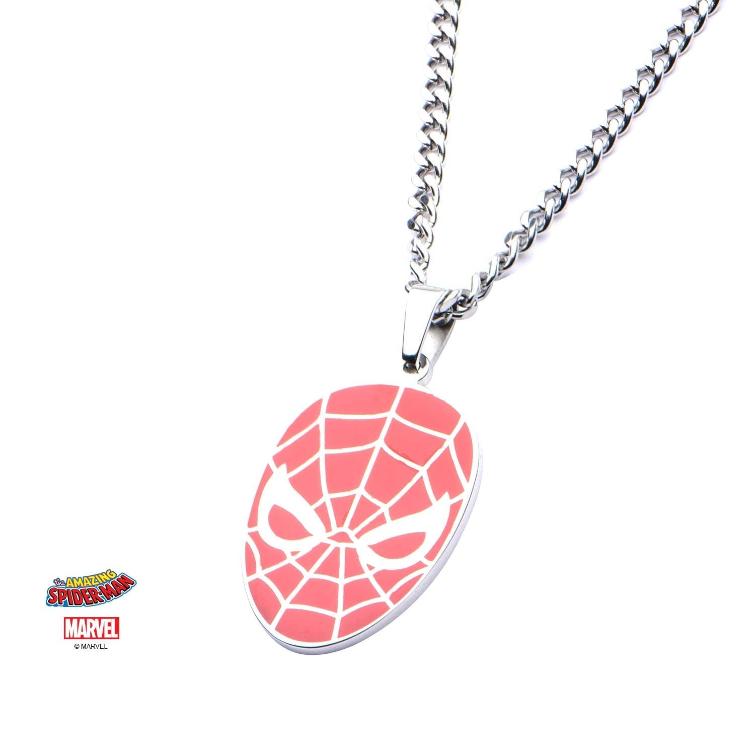 Marvel Spider-Man Red Face Pendant Necklace