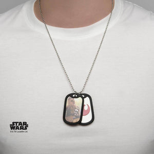 Star Wars Episode 7 Rebel Chewbacca Rubber Silencer Double Dog Tag Pendant Necklace