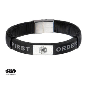 Star Wars Episode 7 First Order Logo Leather Bracelet