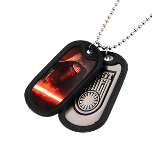 Star Wars Episode 7 First Order Kylo Ren Rubber Silencer Double Dog Tag Pendant Necklace