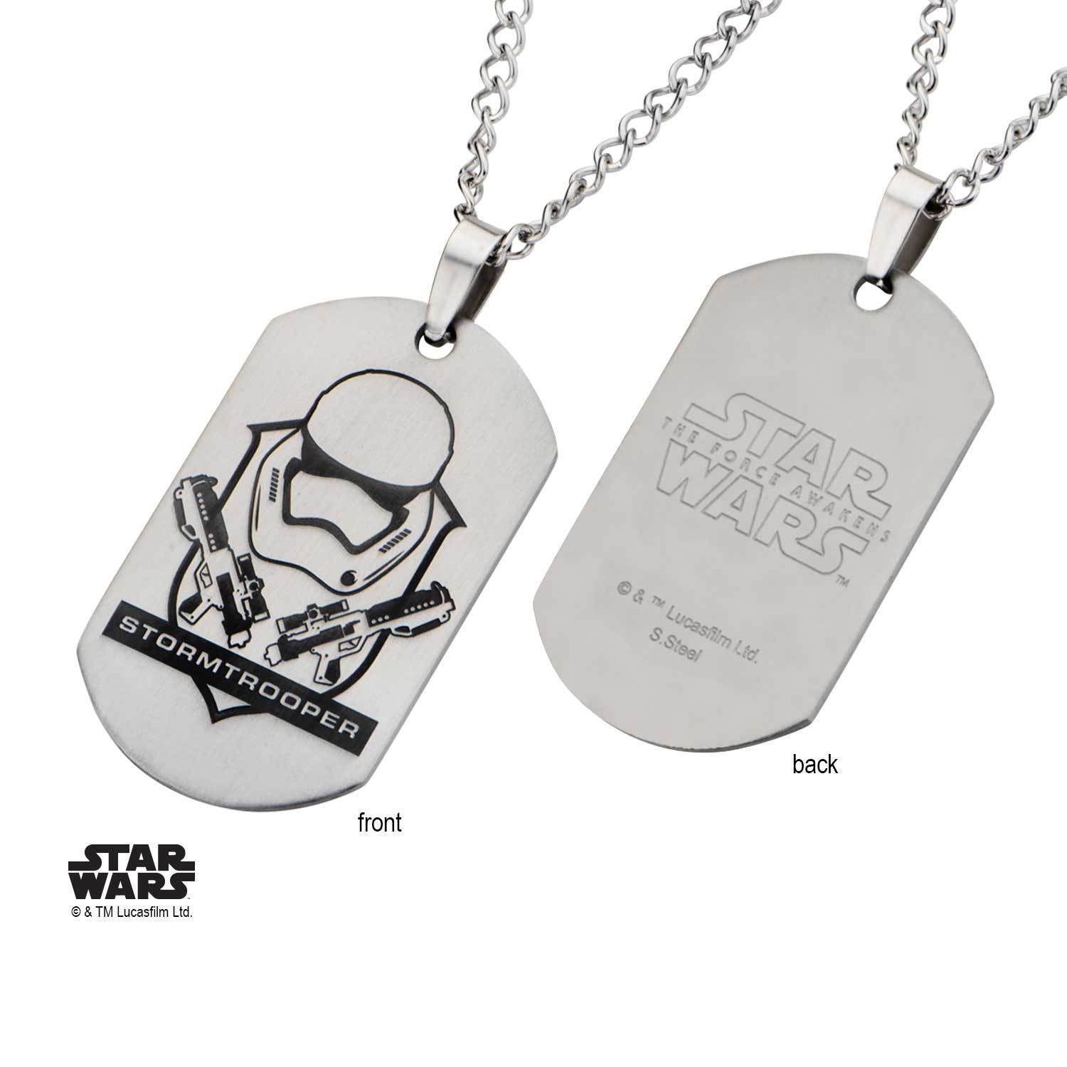 Star Wars Episode 7 Stormtrooper Laser Etched Dog Tag Pendant Necklace