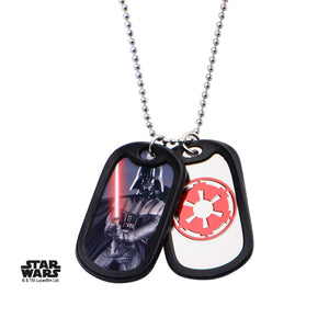 Star Wars Darth Vader Rubber Silencer Double Dog Tag Pendant Necklace