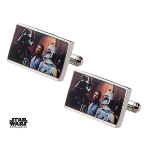 Star Wars Darth Vader and Boba Fett Printed Rectangular Cufflinks