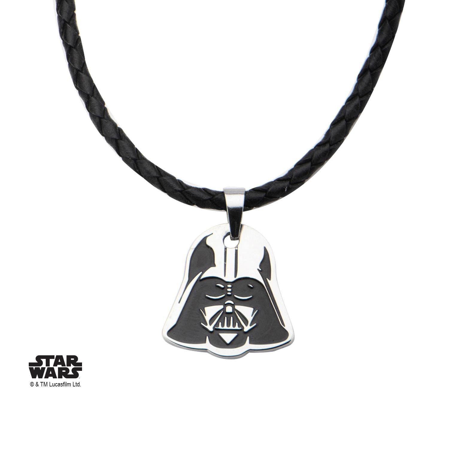 Star Wars Darth Vader Small Pendant with Black Leather Necklace