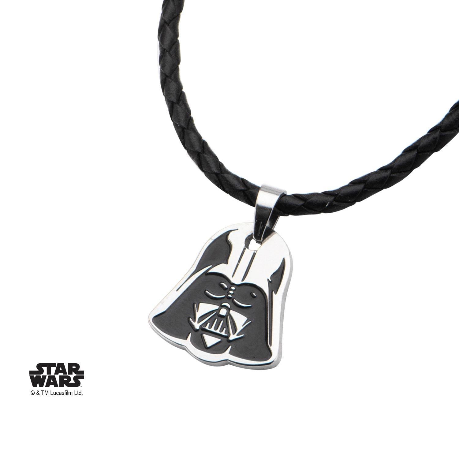 Star Wars Darth Vader Small Pendant with Black Leather Necklace