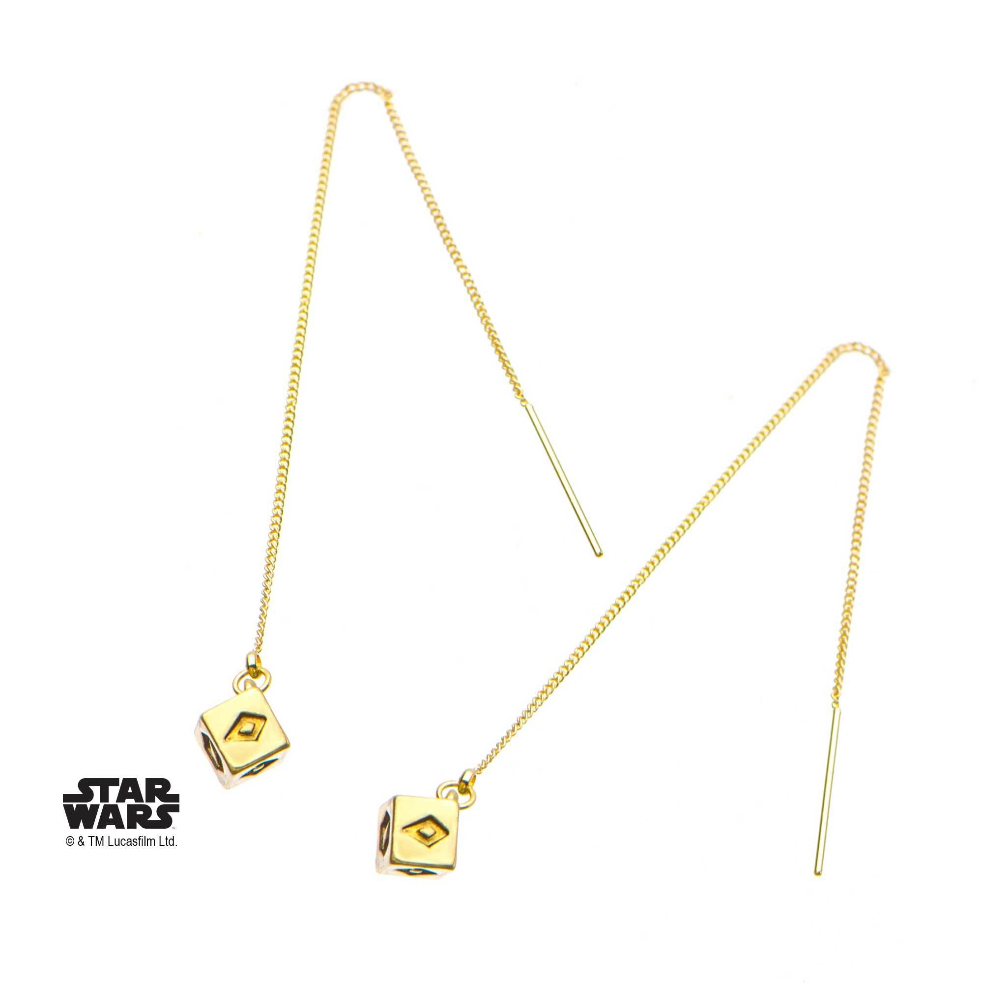 Star Wars 3D Golden Dice Drop Earrings