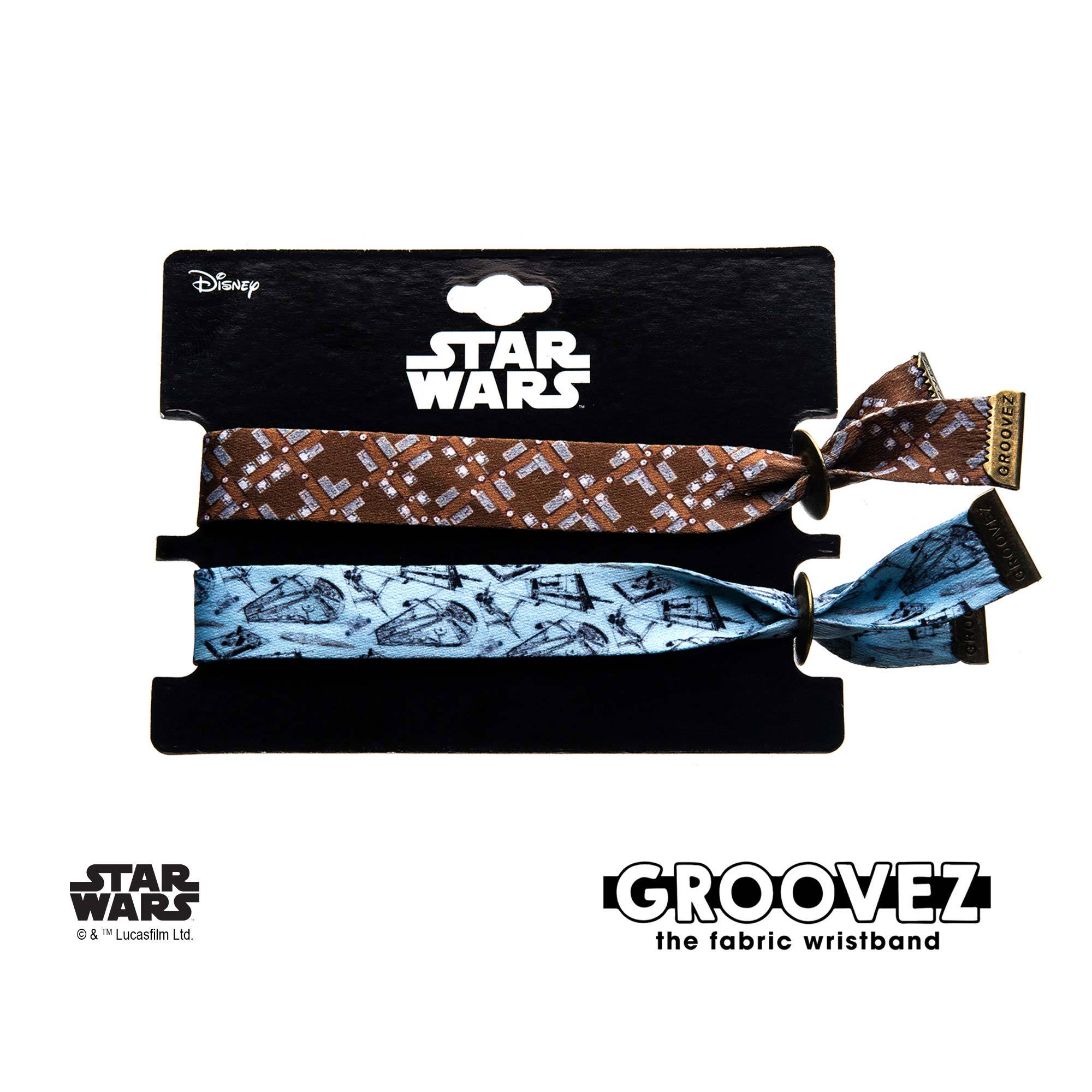 Star Wars Chewbacca and Han Solo Grooves (tm) Fabric Bracelet Set