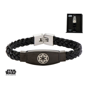 Star Wars Galactic Empire Symbol Braided Leather Bracelet