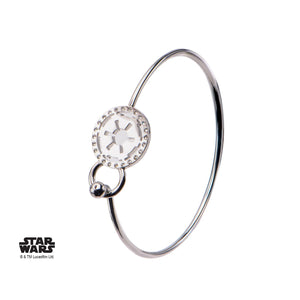 Star Wars Galactic Empire Symbol with Clear Gem Bangle Bracelet