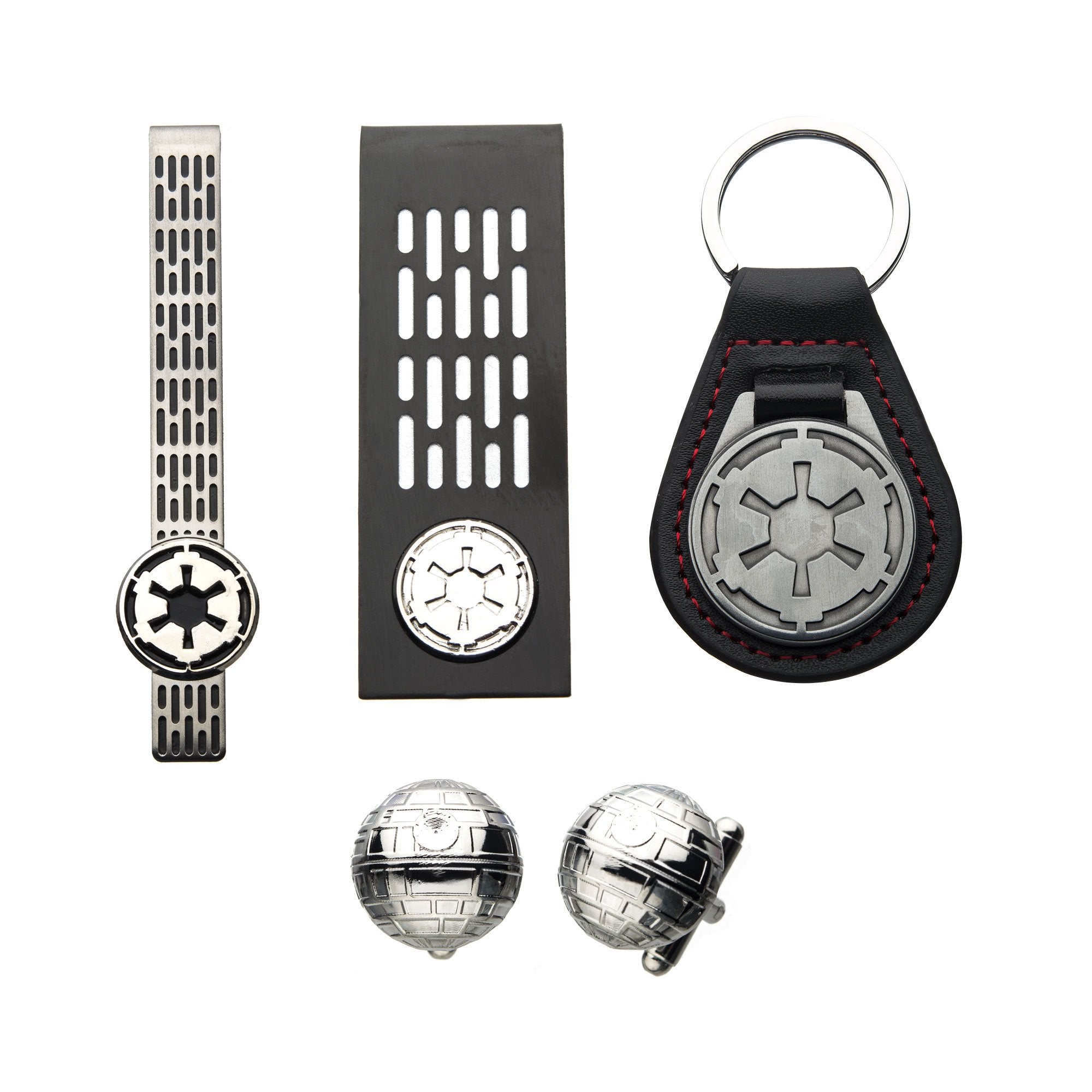 Star Wars Imperial Symbol Keychain, Money Clip, Tie Clip, Cufflinks Set