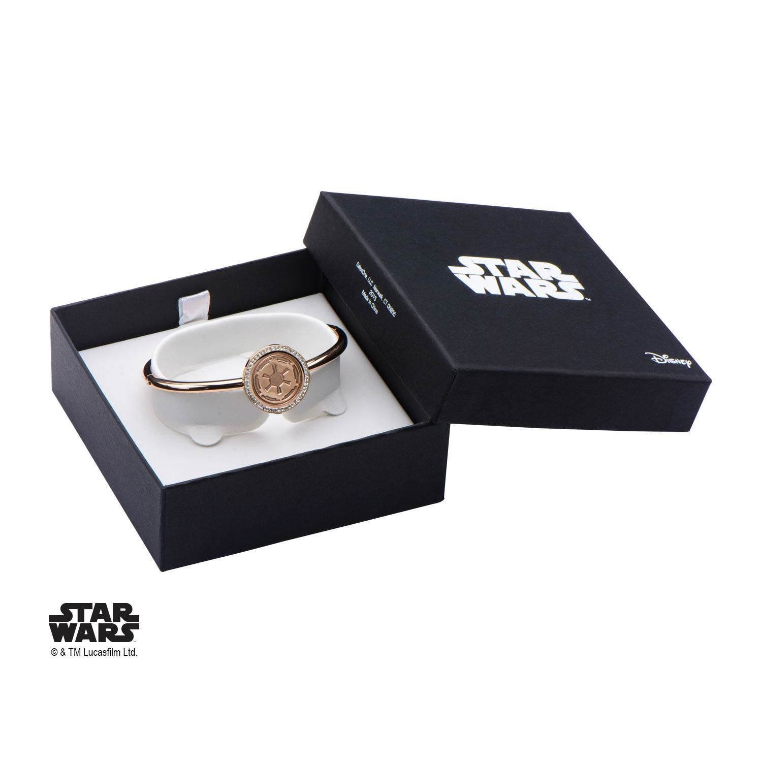 Star Wars Galactic Empire Symbol with CZ Bangle Bracelet [NOT AVAILABLE]