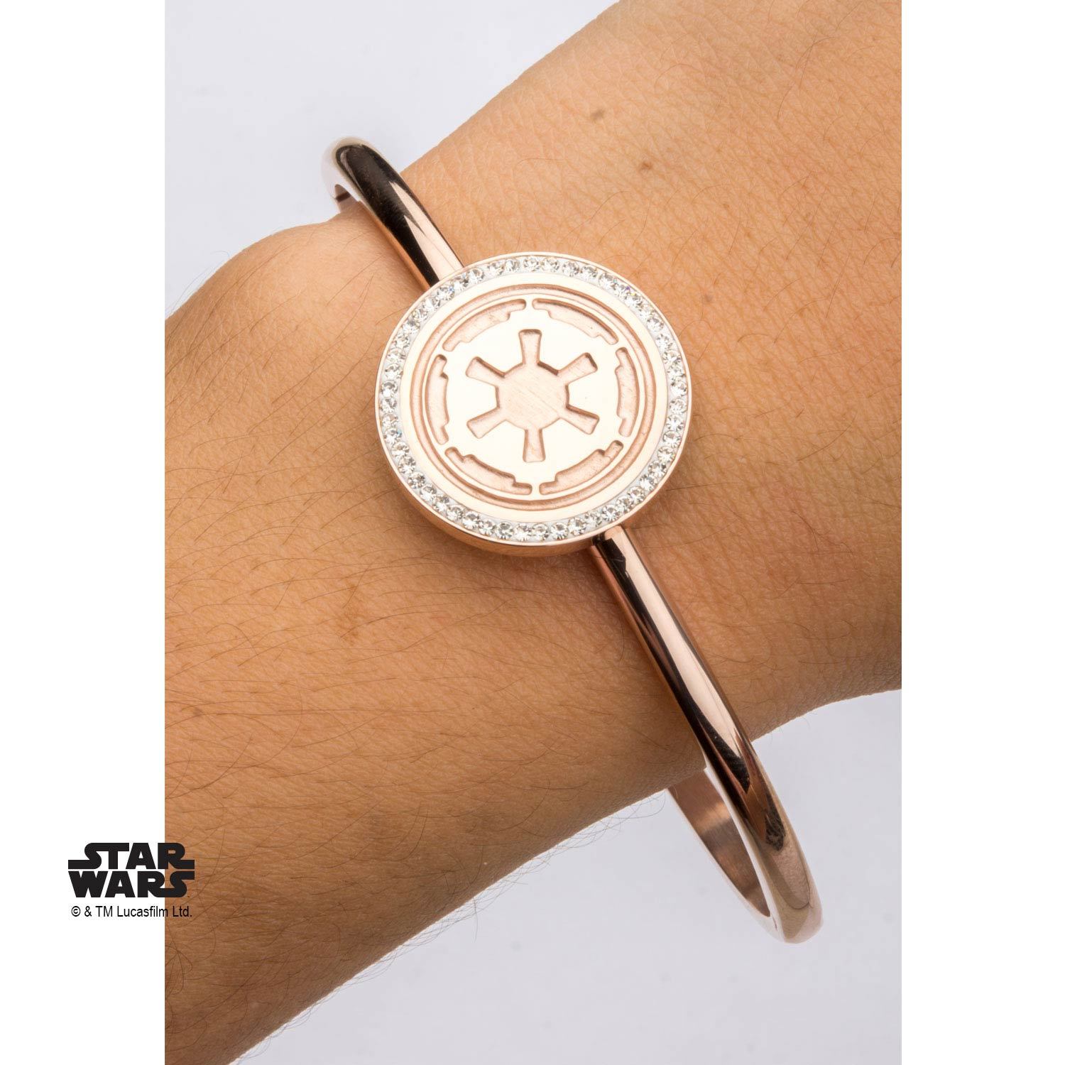 Star Wars Galactic Empire Symbol with CZ Bangle Bracelet [NOT AVAILABLE]