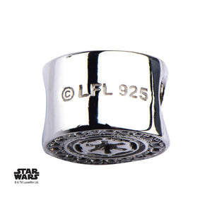 Star Wars Galactic Empire Symbol with Clear CZ Bead Charm