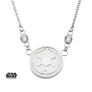Star Wars Galactic Empire Symbol with CZ Small Pendant Necklace
