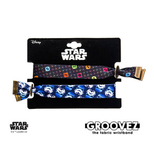 Star Wars Imperial Symbol and Tie Fighter Grooves (tm) Fabric Bracelet Set