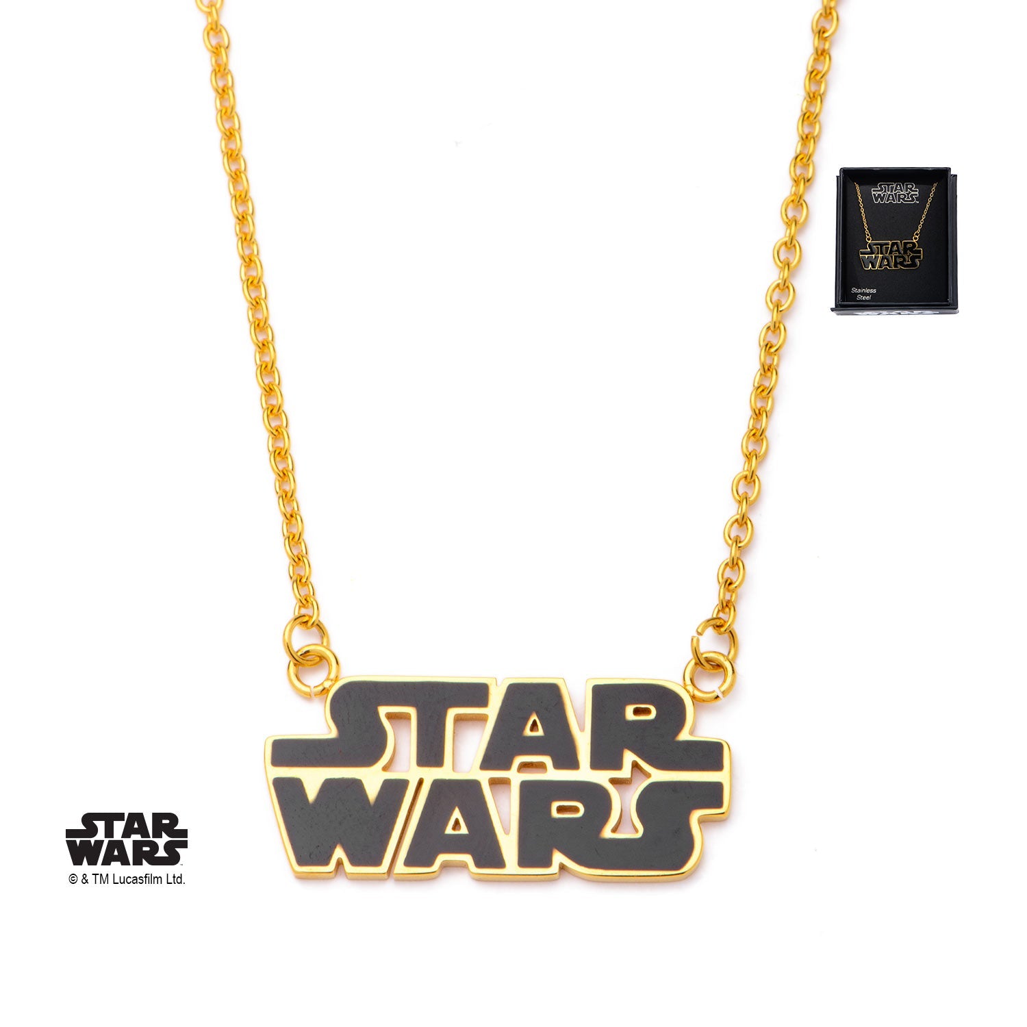 Star Wars Gold Plated Logo Pendant Necklace