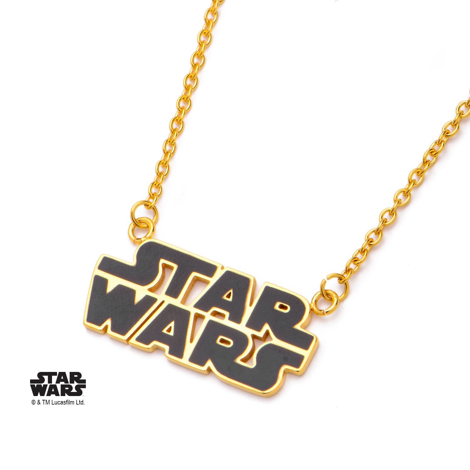 Star Wars Gold Plated Logo Pendant Necklace