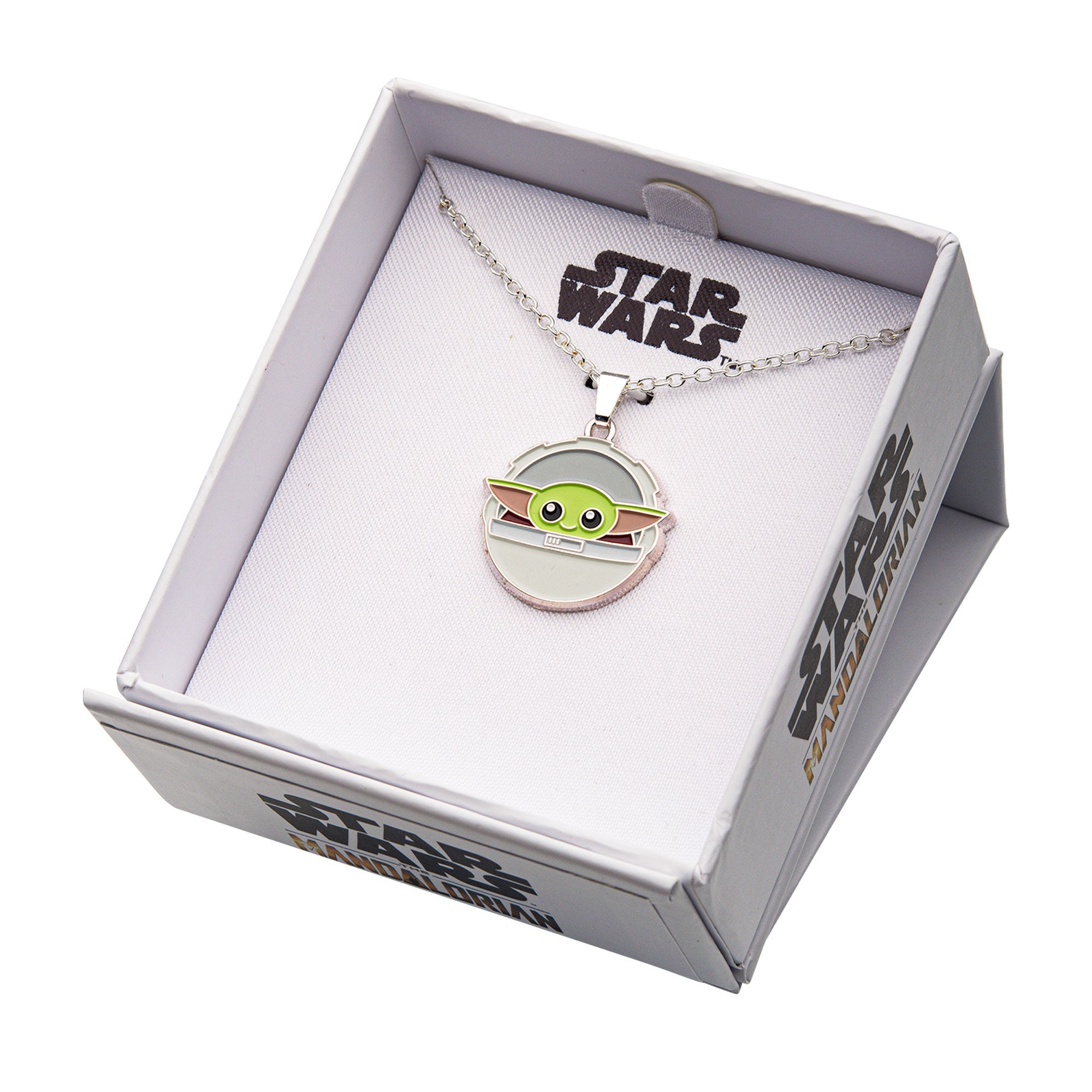 Star Wars: The Mandalorian Grogu (AKA: Baby Yoda/ The Child) Silver Plated Pendant Necklace