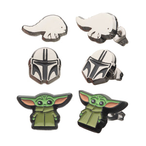 Star Wars: The Mandalorian Grogu (AKA: Baby Yoda/ The Child) Mando Helmet & Blurrg Earring Set