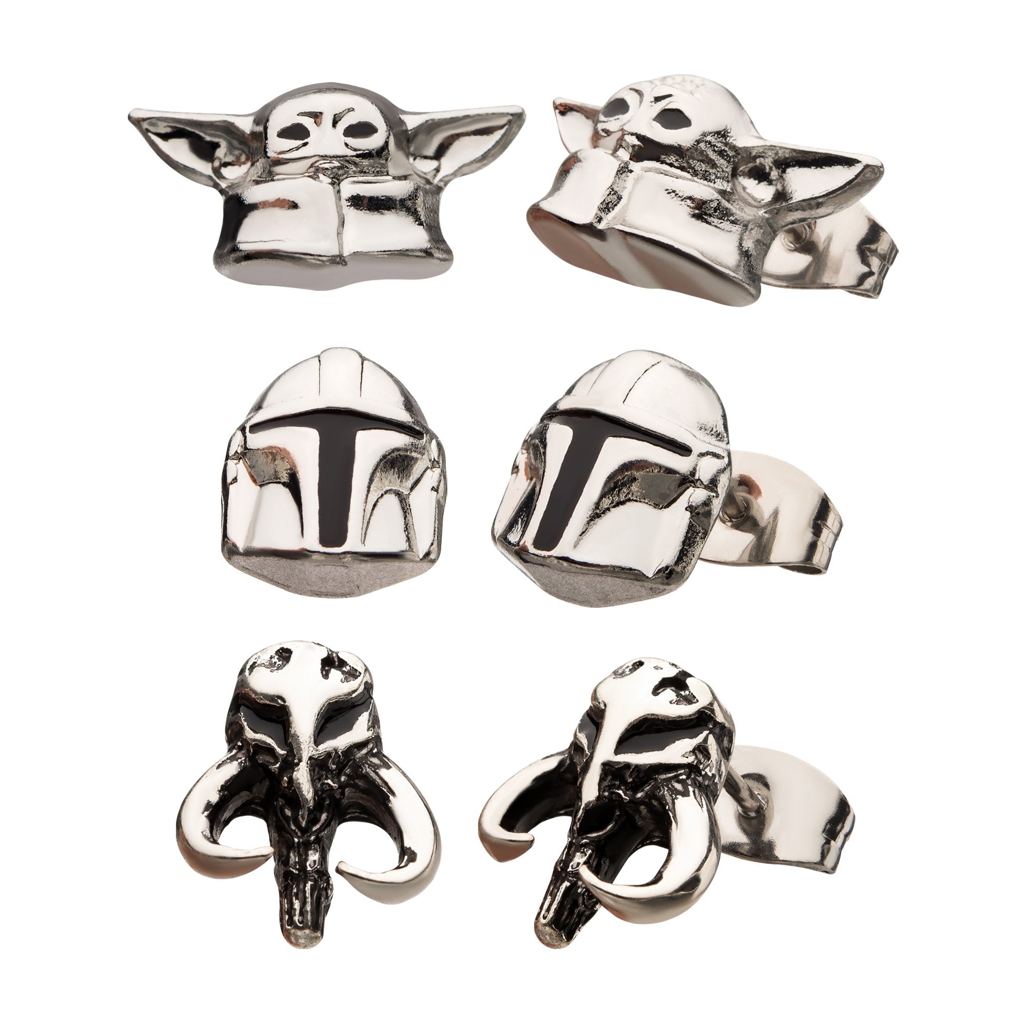 Star Wars Mandalorian Stud Earrings Set (3pcs)