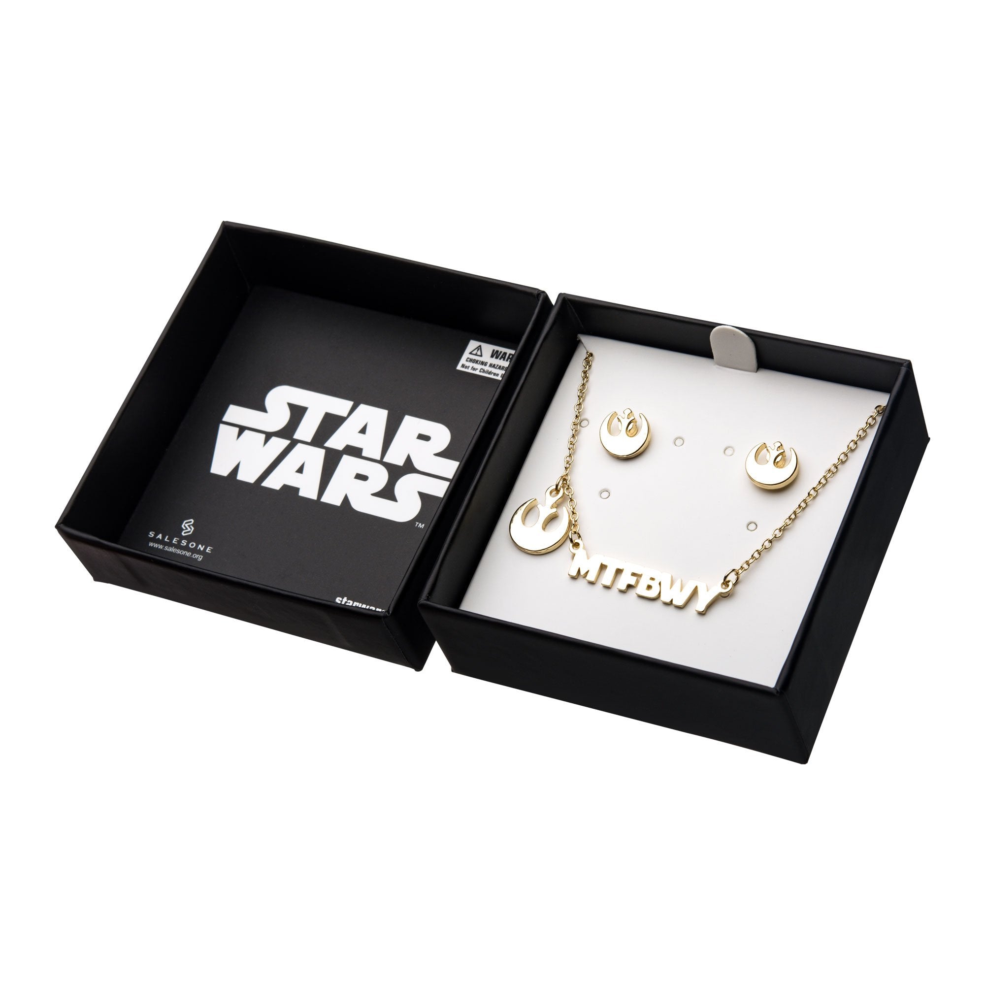 Star Wars "May The Force Be With You" Pendant Necklace & Earrings Set